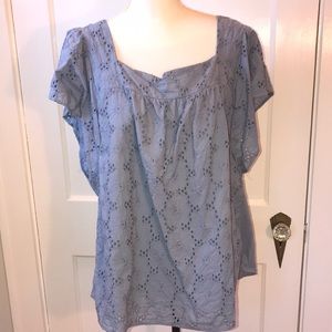Lane Bryant Blue Lace Square Neck Top *Price FIRM*